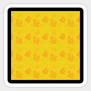 pattern with flowers and leaves Sticker